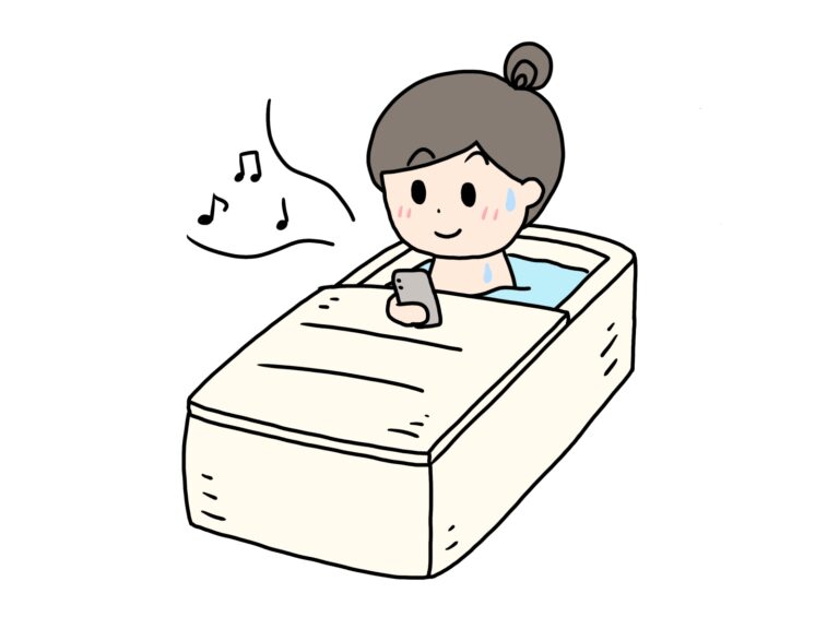 ベッドで眠る子どものイラスト