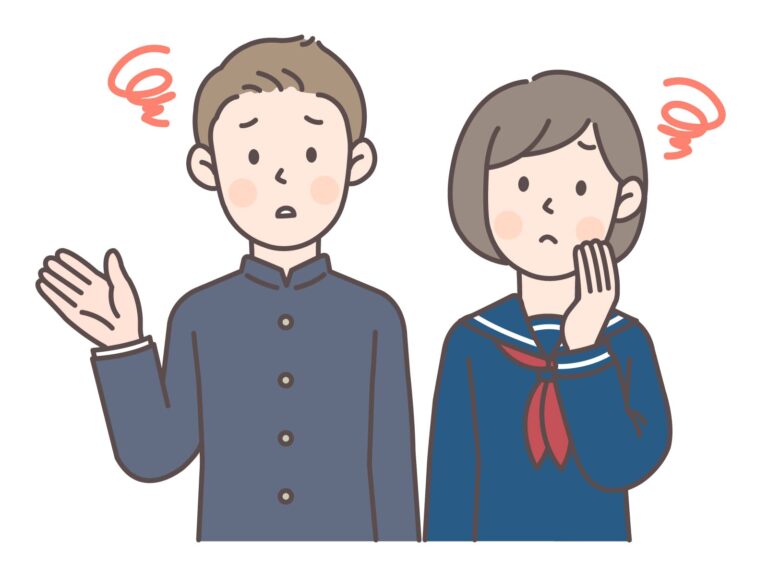 悩む中学生のイラスト
