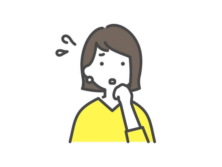 困った表情の女性のイラスト