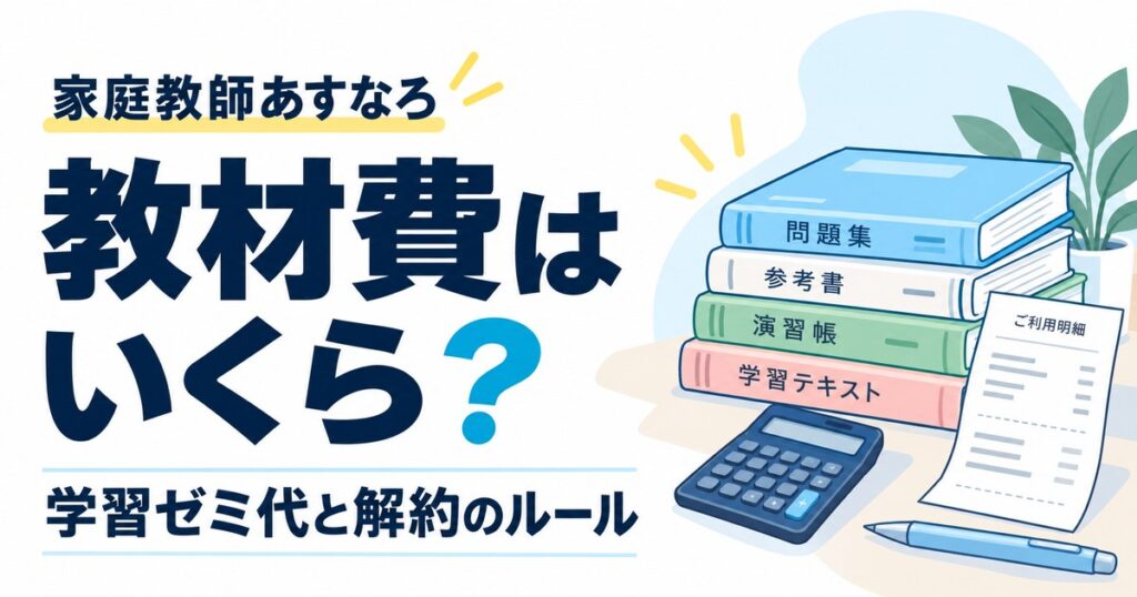 家庭教師あすなろのテキスト代はいくら？学習ゼミ代と中途解約のルール