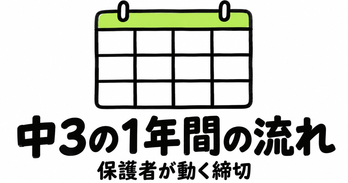 中3の1年間スケジュール|保護者が動く3回の締切と、間に合わなくなる順番