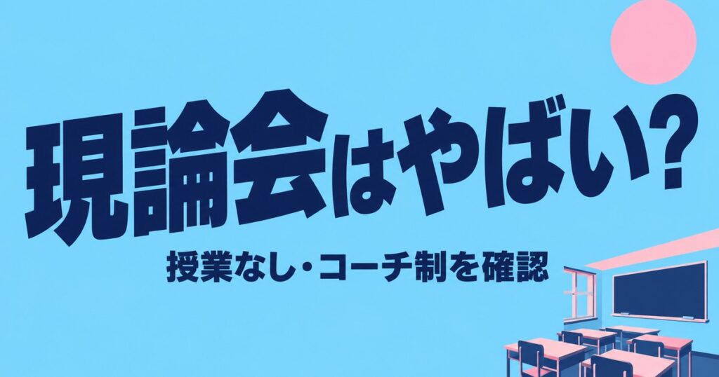 現論会はやばい？授業なし・大学生コーチ・料金非表示を公式で確認