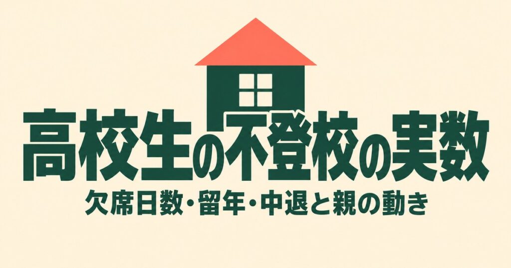高校生の不登校は6.8万人｜欠席日数・留年・中退の実数と親ができること