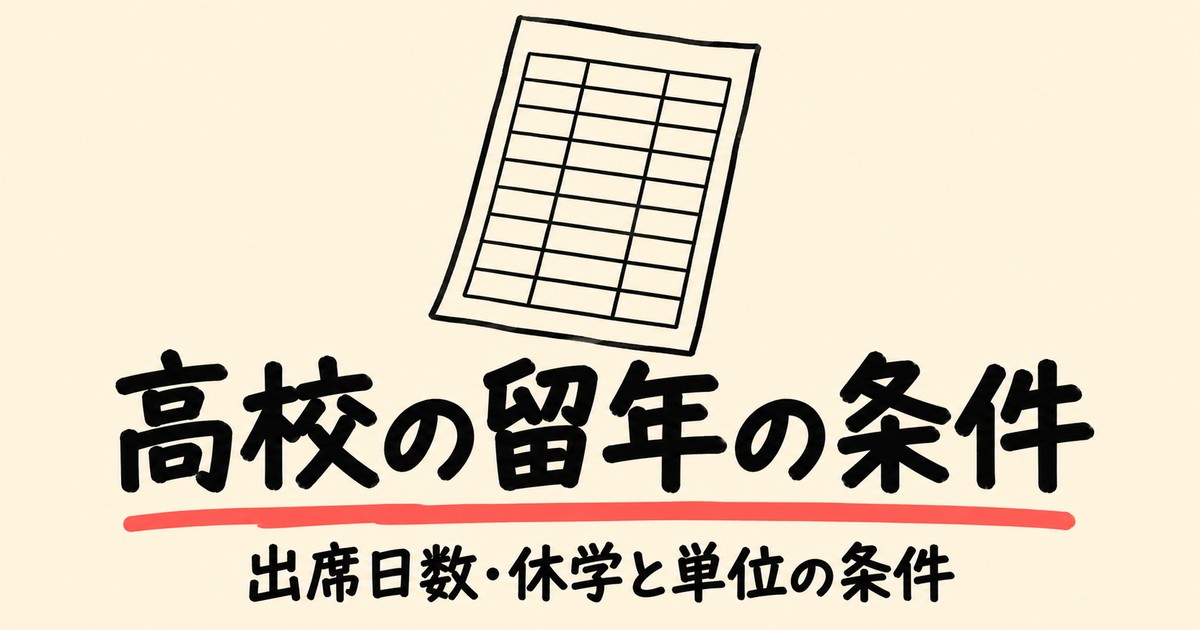 高校の留年はいつ決まる？出席日数（欠席3分の1）・休学と単位の条件