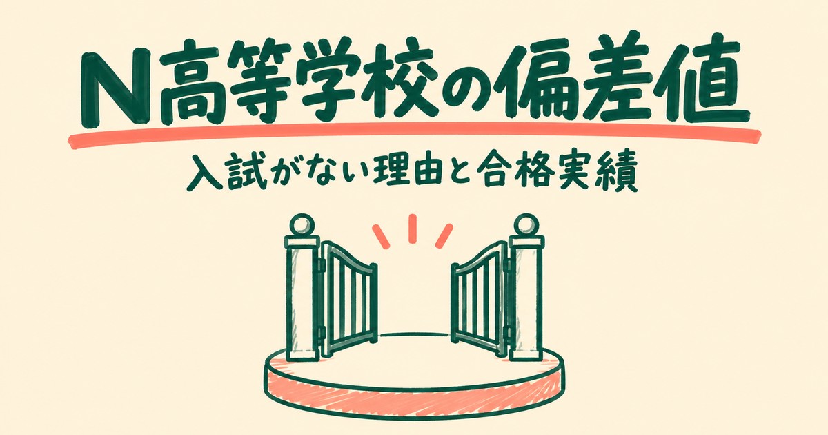 N高等学校の偏差値は?入試がない理由と2026年の合格実績