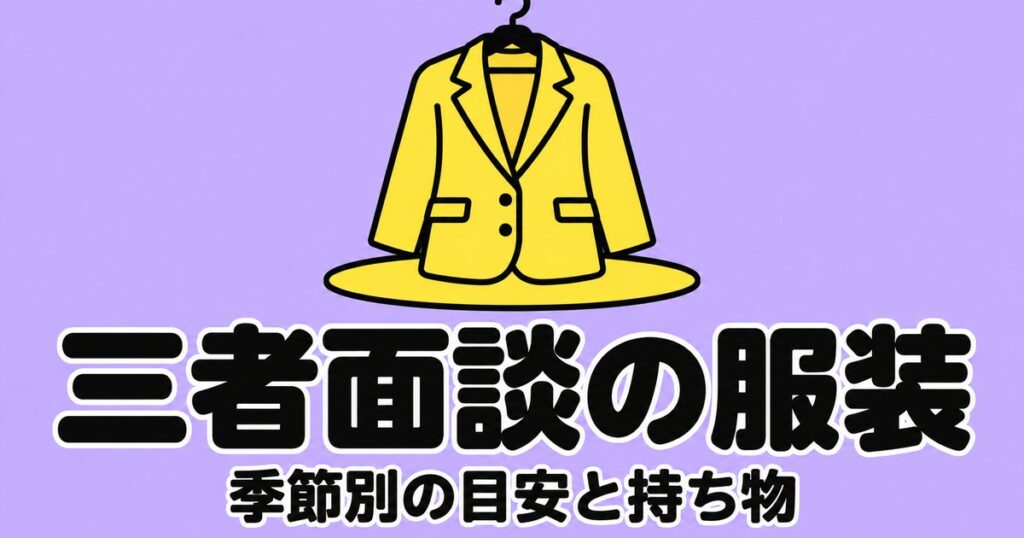 三者面談の服装｜親と生徒の季節別の目安と、学校の案内にある持ち物