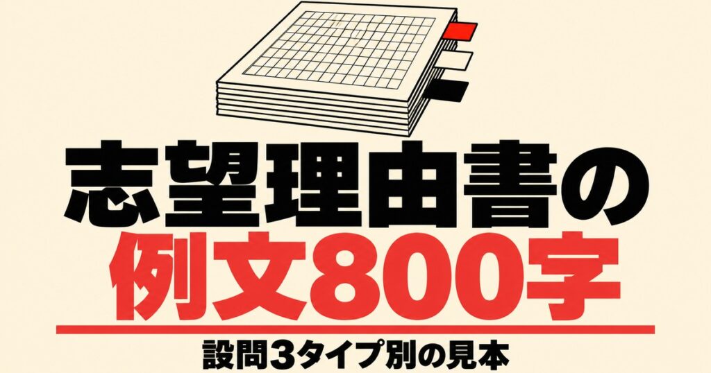 志望理由書の例文800字｜大学の設問3タイプ別の見本と字数配分