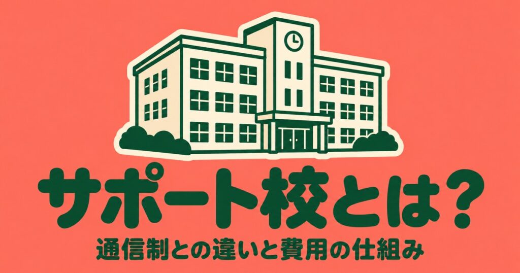 サポート校とは？通信制高校との違いと、費用が二重になる仕組み