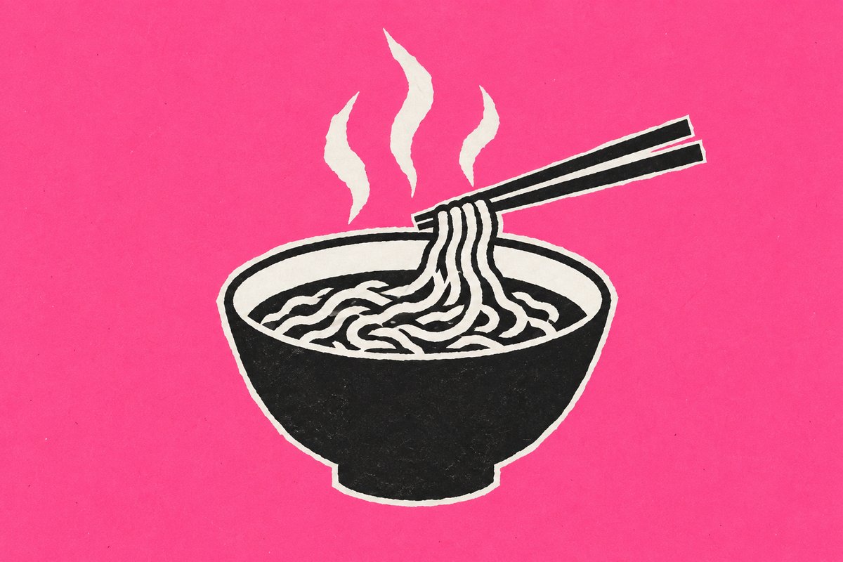 福岡の通信制卒業者の進路を説明する節のイメージ。湯気の立つラーメンのイラスト