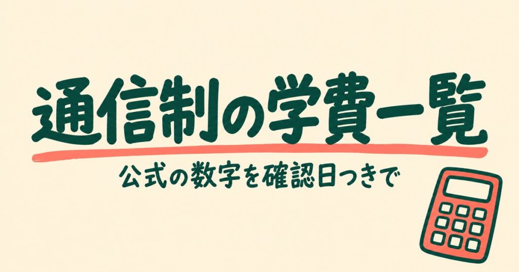通信制高校・サポート校の学費データベース｜公立20校・私立29校