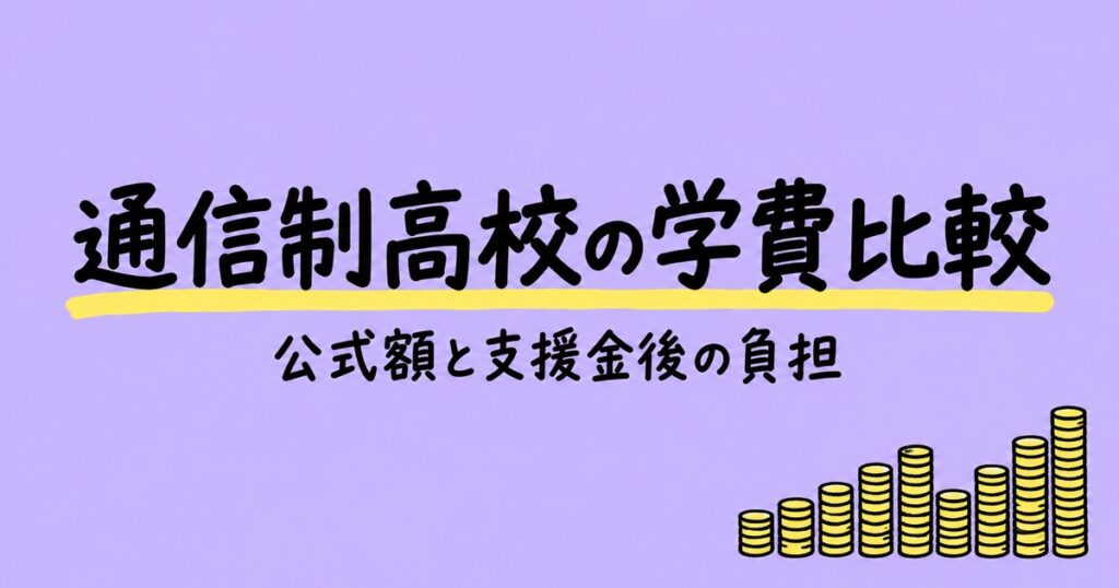 通信制高校の学費比較｜10校の公式額と就学支援金の後の負担
