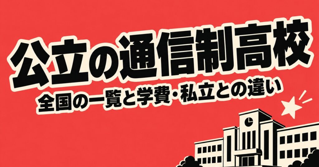 公立の通信制高校｜全国82校の一覧と学費・私立との違い