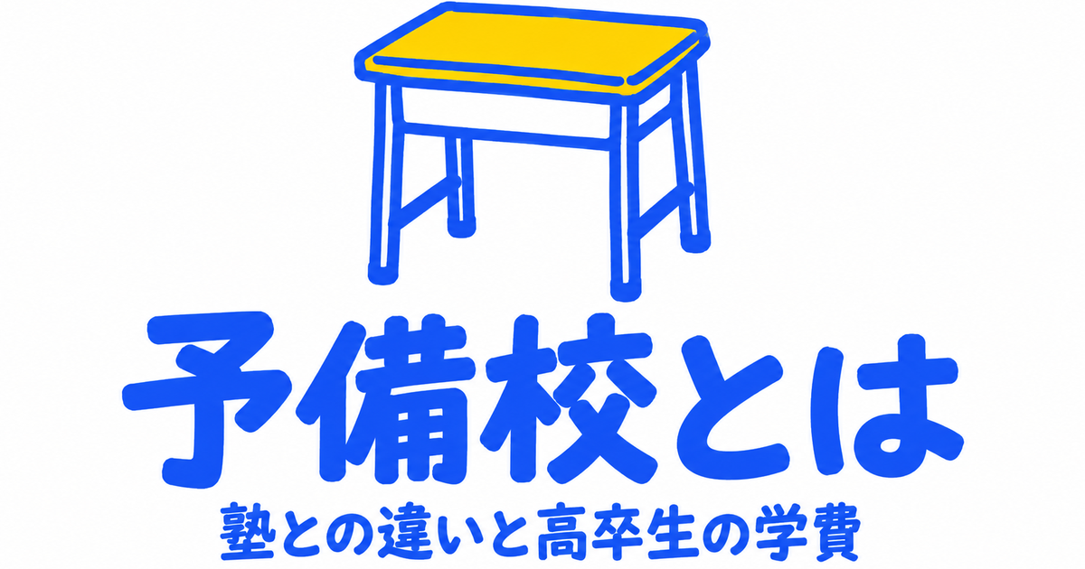予備校とは？塾との違いと、高卒生の学費を公式で比べた